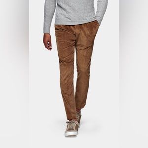 Suitsupply Mid Brown Pleated corduroy pants